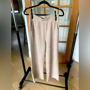 7 For all man kind cream cotton blend flare wide leg pant size S